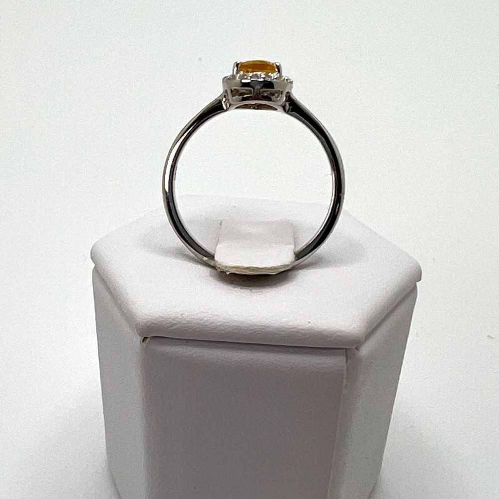 Sale $36 Firm! .925 Sterling Silver Natural Citrine & Cz Ring - Picture 4 of 15